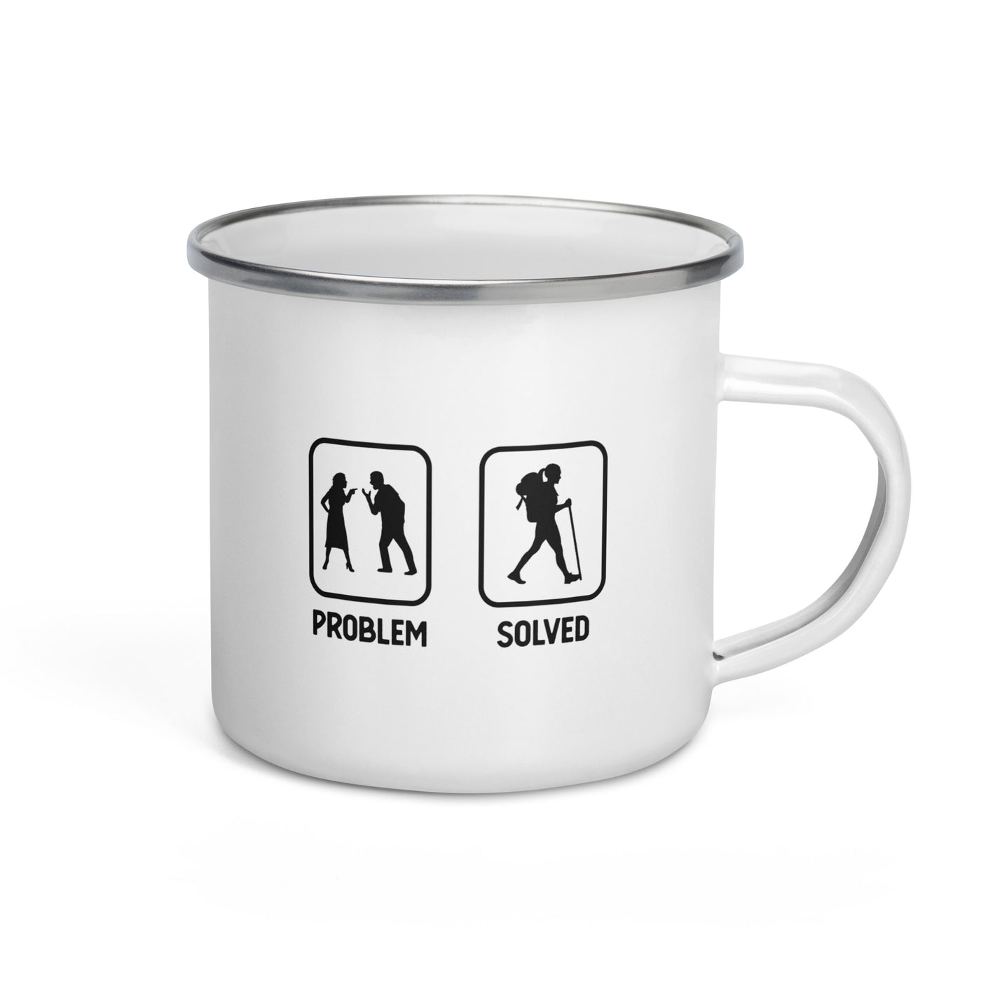 Problem Solved - Female Hiking - Emaille Tasse wandern Default Title