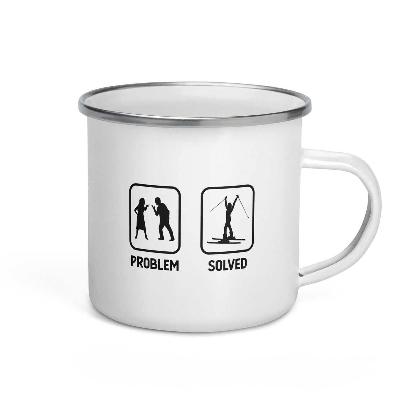 Problem Solved - Female Skiing - Emaille Tasse ski Default Title