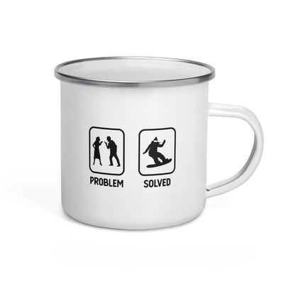 Problem Solved - Female Snowboarding - Emaille Tasse snowboarden Default Title