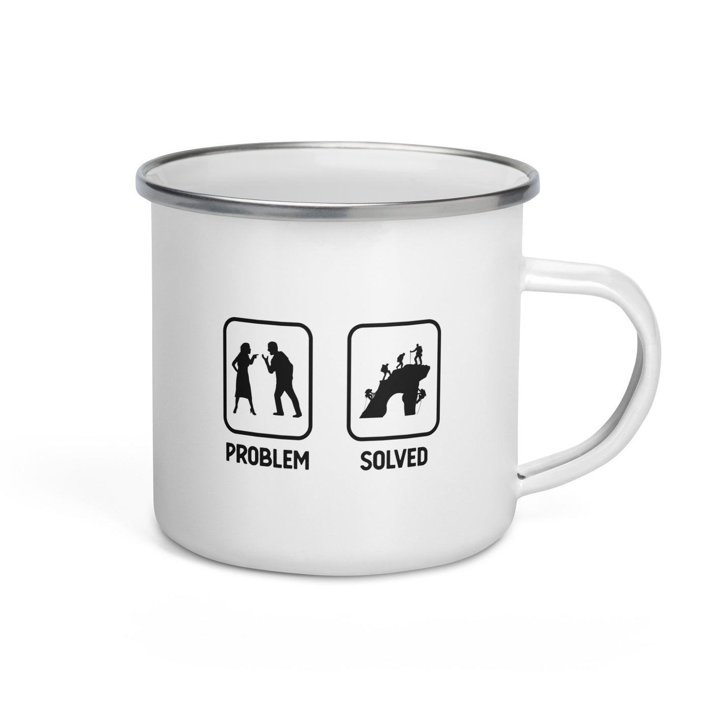 Problem Solved - Guy Climbing - Emaille Tasse klettern Default Title