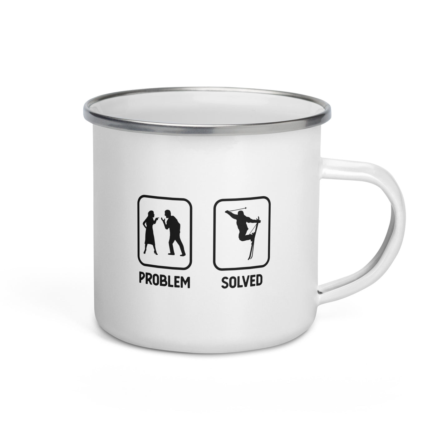 Problem Solved - Guy Skiing - Emaille Tasse ski Default Title