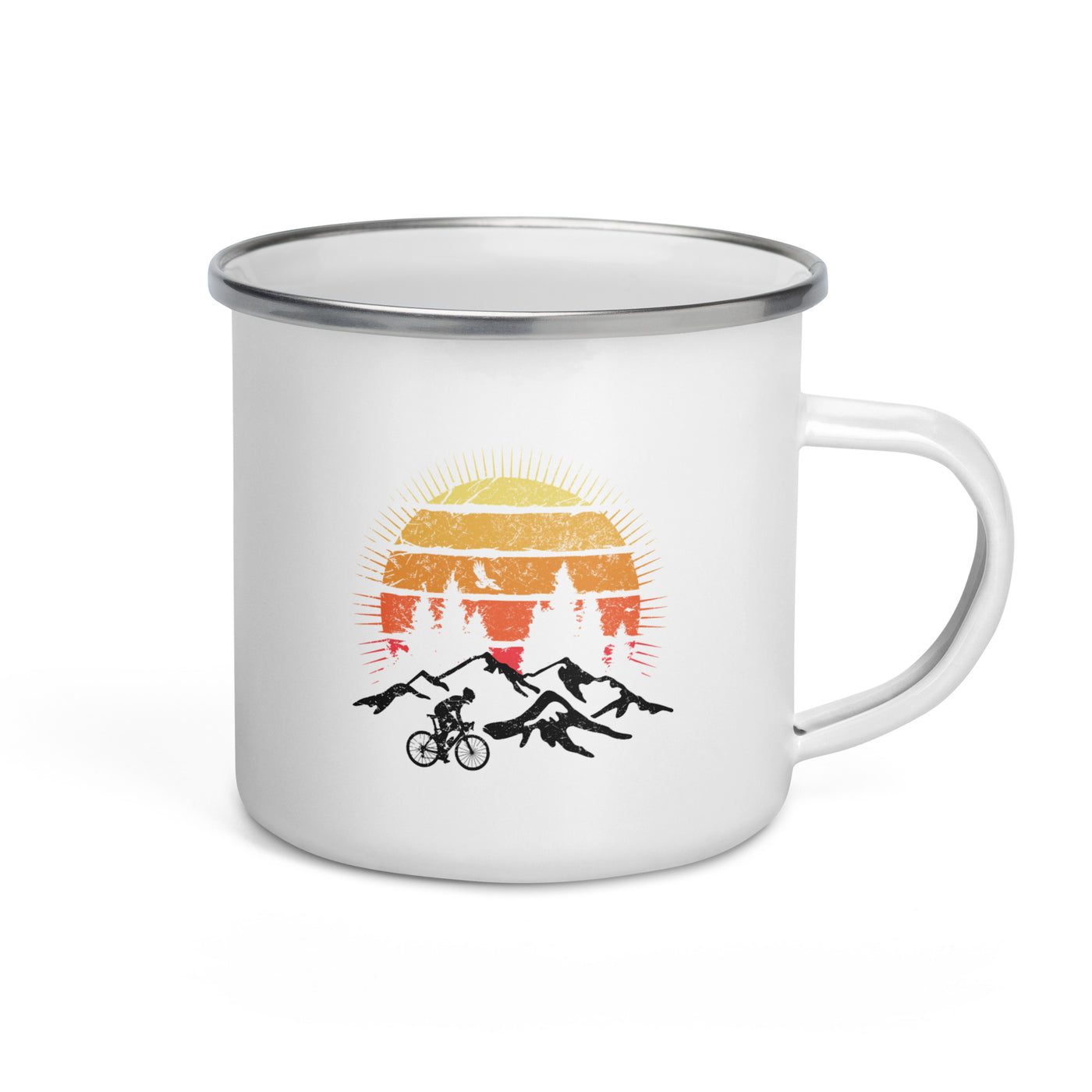 Radfahrer Und Sonne Vintage - Emaille Tasse fahrrad mountainbike Default Title