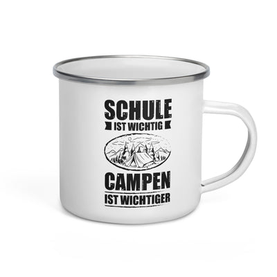 Schule Ist Wichtig Campen Ist Wichtiger - Emaille Tasse camping Default Title