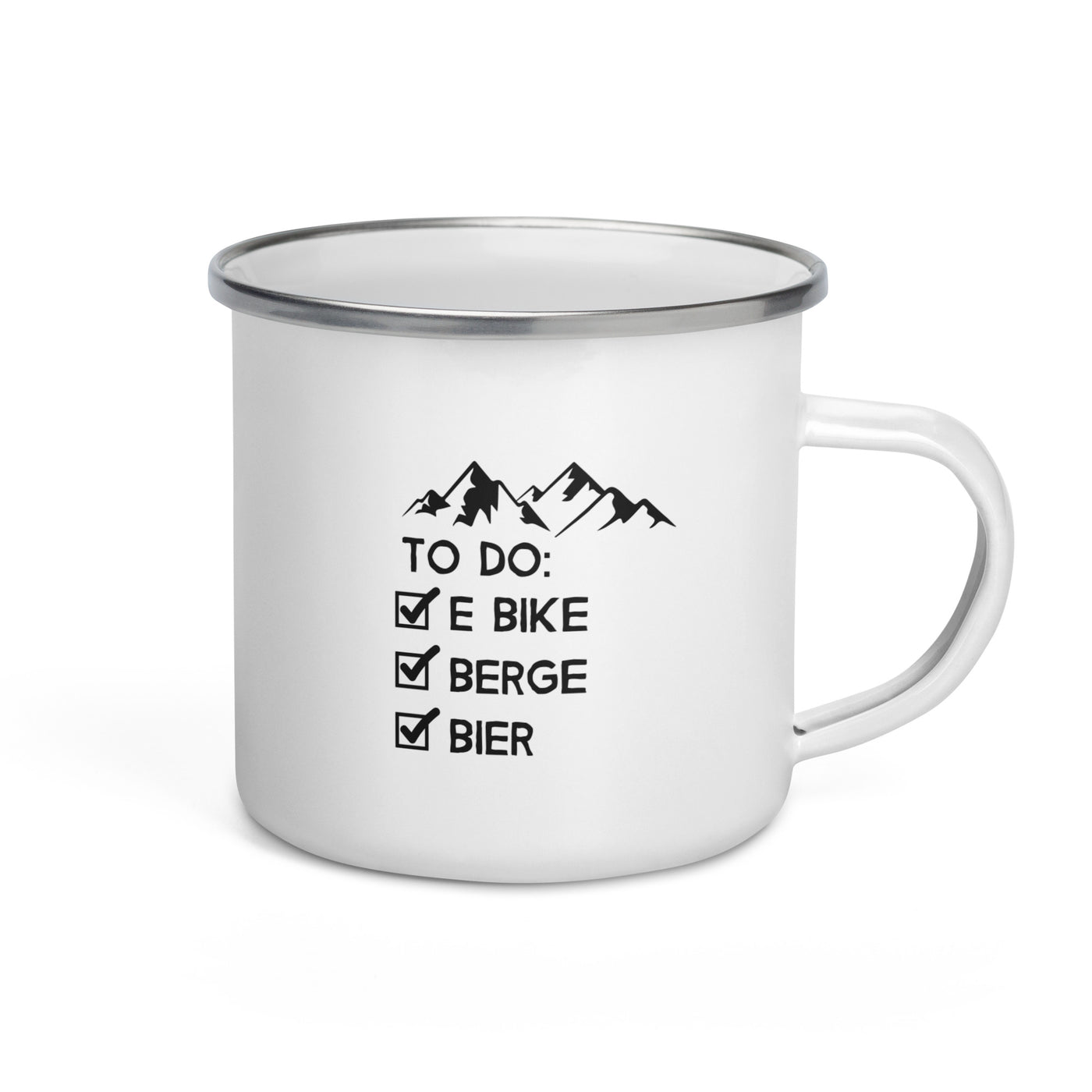 To Do Liste - E-Bike, Berge, Bier - Emaille Tasse e-bike Default Title