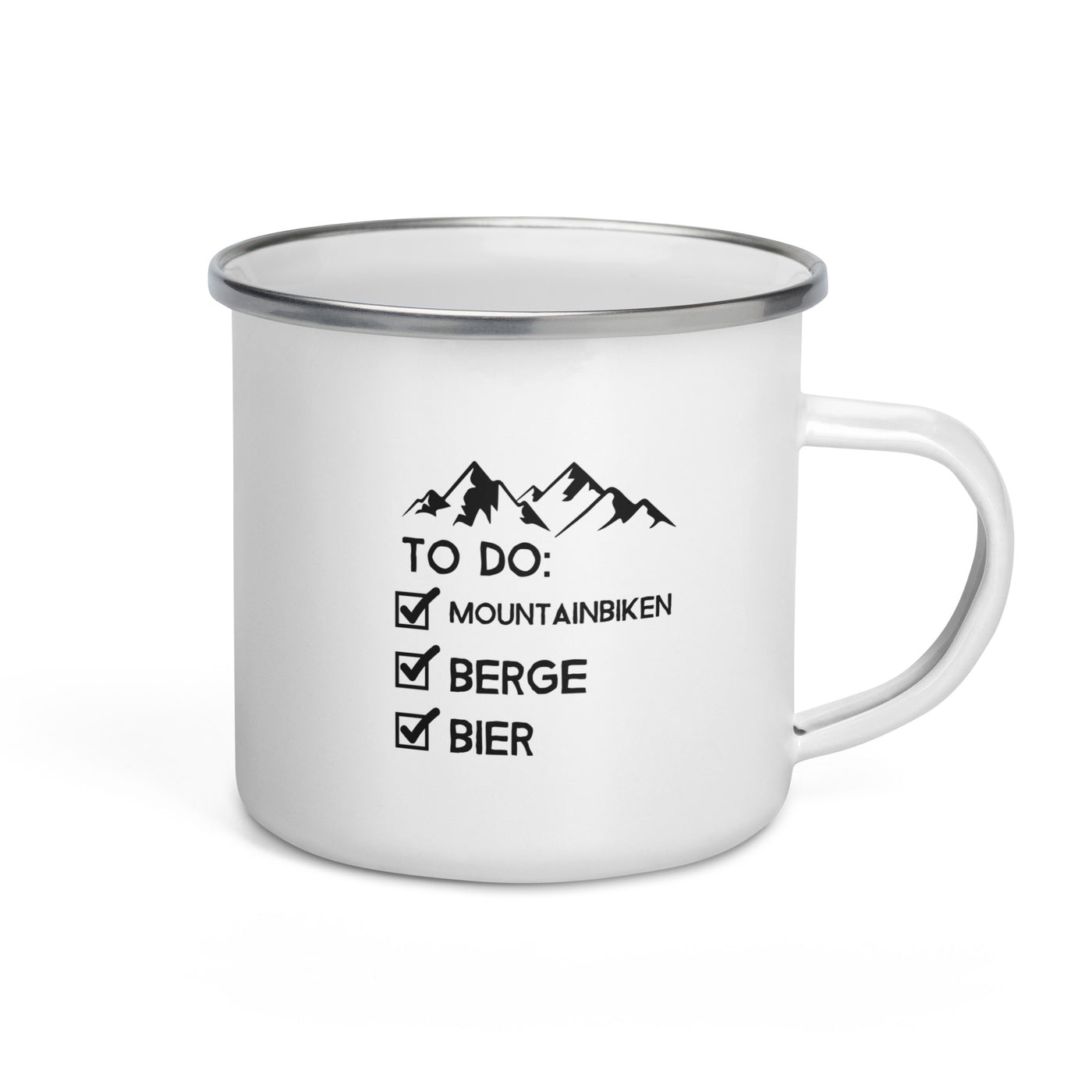 To Do Liste - Mountainbiken, Berge, Bier - Emaille Tasse mountainbike Default Title