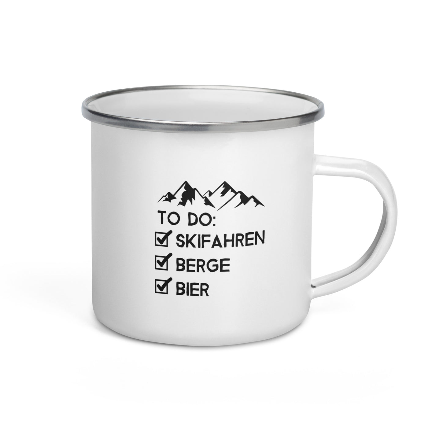 To Do Liste - Skifahren, Berge, Bier - Emaille Tasse ski Default Title