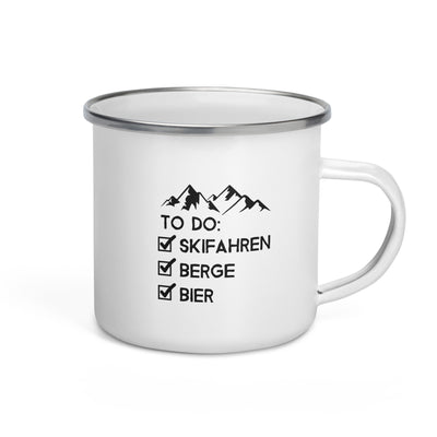 To Do Liste - Skifahren, Berge, Bier - Emaille Tasse ski Default Title