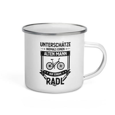 Unterschatze Niemals Einen Alten Mann Auf Einem Radl - Emaille Tasse fahrrad Default Title