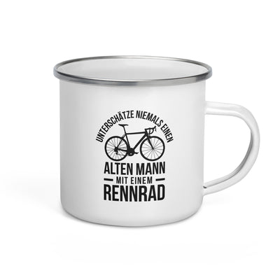 Unterschätze Niemals Einen Alten Mann Mit Einem Rennrad - Emaille Tasse fahrrad Default Title