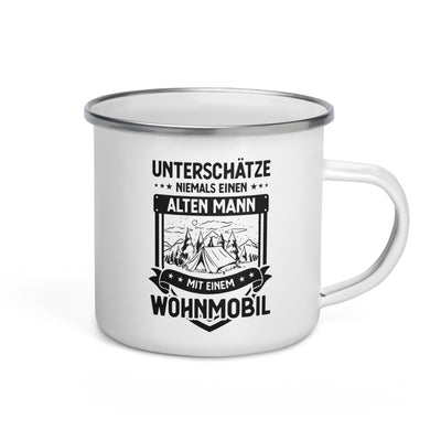 Unterschatze Niemals Einen Alten Mann Mit Einem Wohnmobil - Emaille Tasse camping Default Title