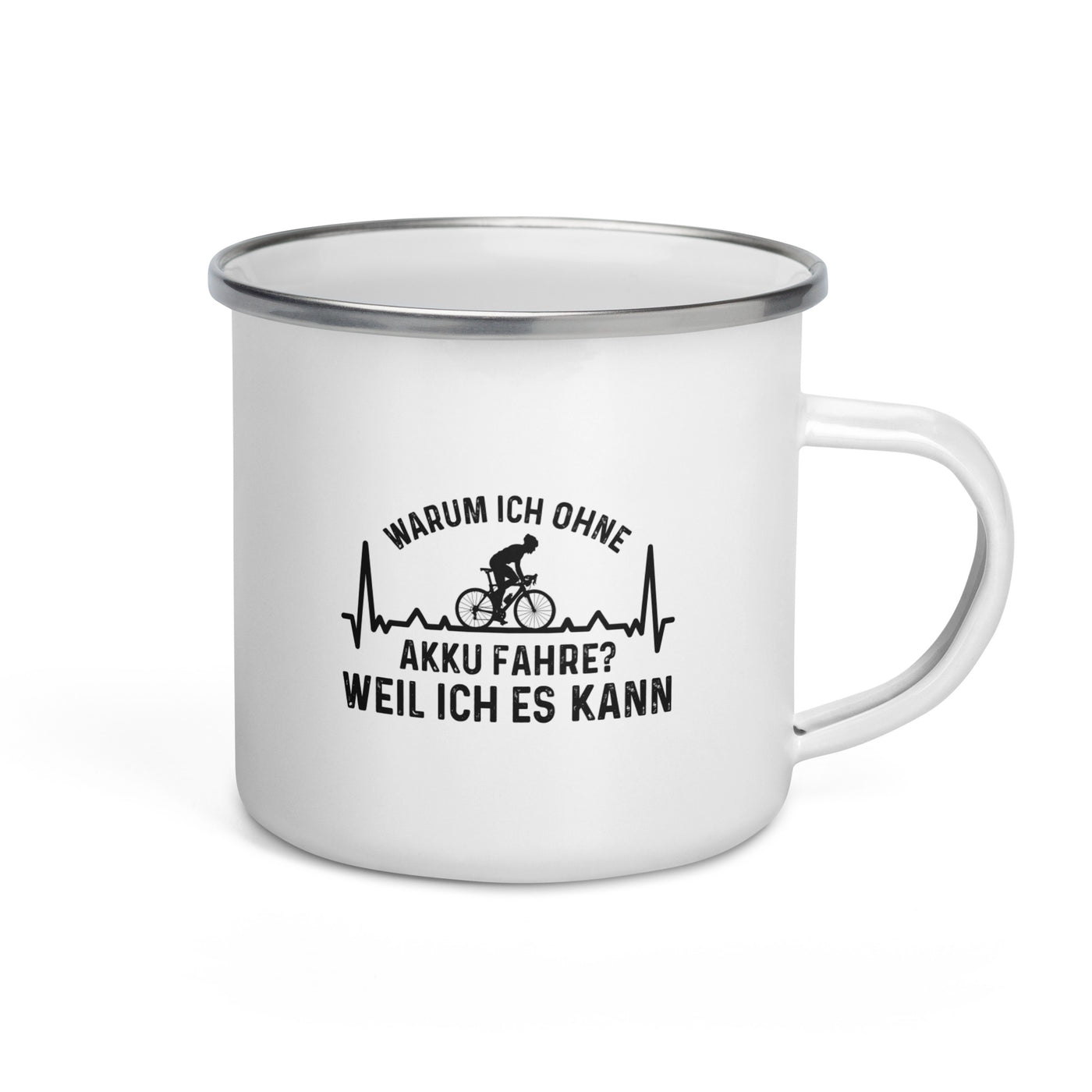 Warum Ich Ohne Akku Fahre Weil Ich Es Kann 3 - Emaille Tasse fahrrad Default Title