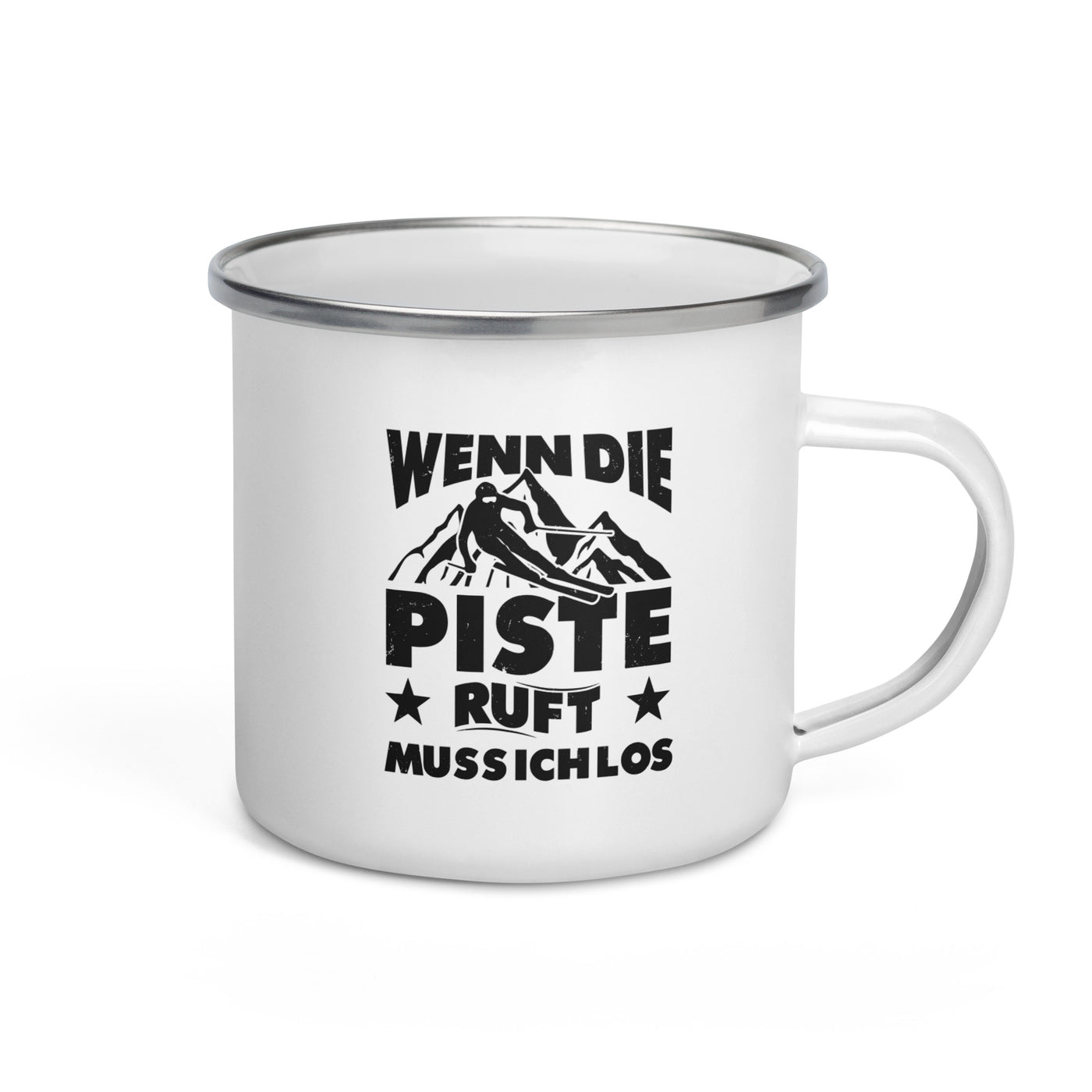 Wenn Die Piste Ruft Muss Ich Los - Emaille Tasse ski Default Title