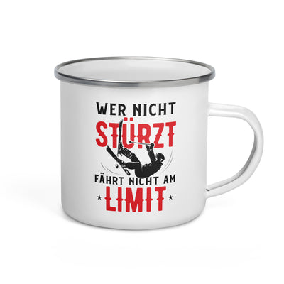 Wer Nicht Stürzt Fährt Nicht Am Limit - Emaille Tasse ski Default Title