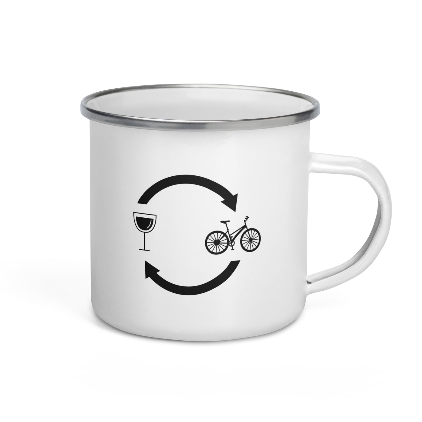 Wine Loading Arrows And Cycling - Emaille Tasse fahrrad Default Title