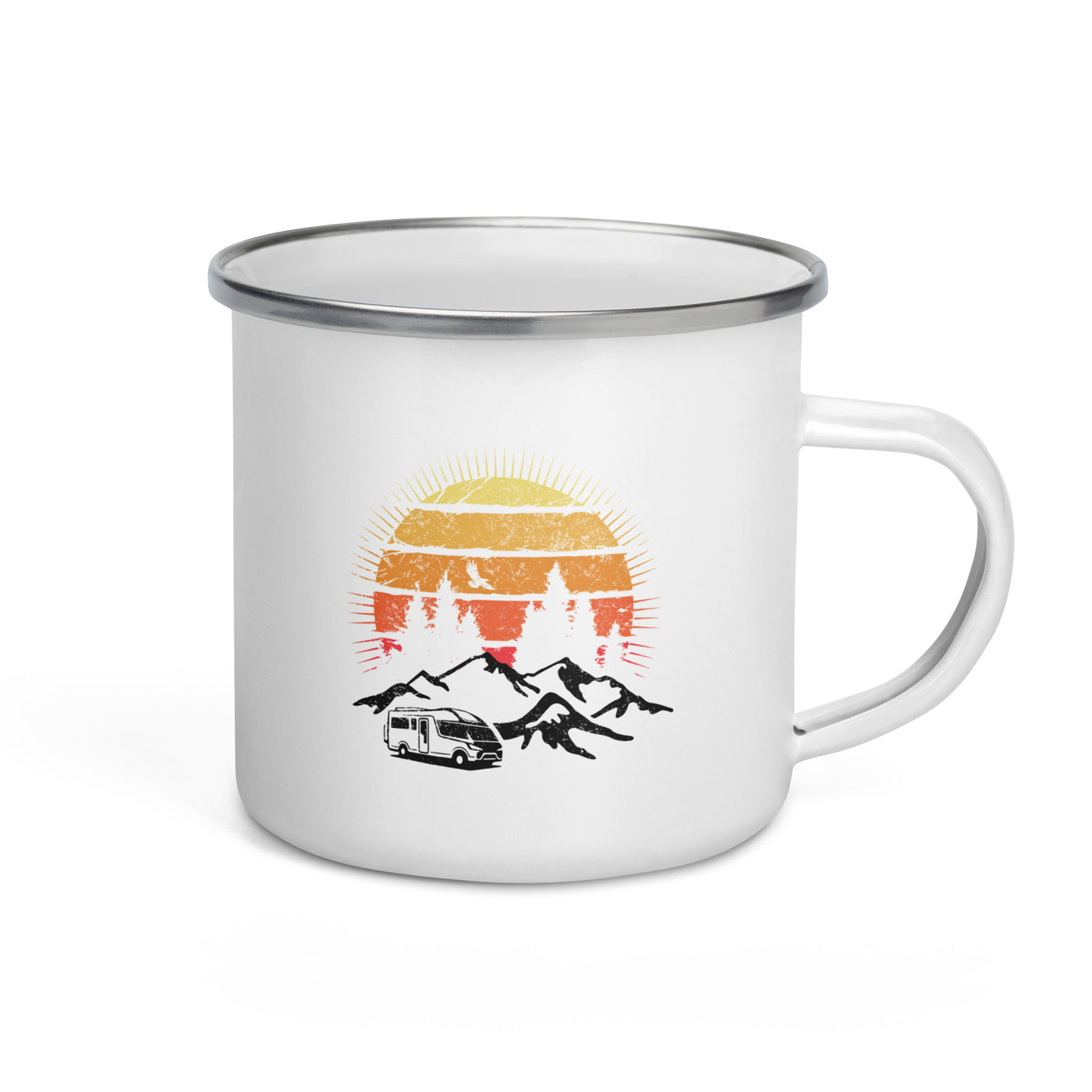 Wohnmobil Sonne Vintage - Emaille Tasse camping Default Title