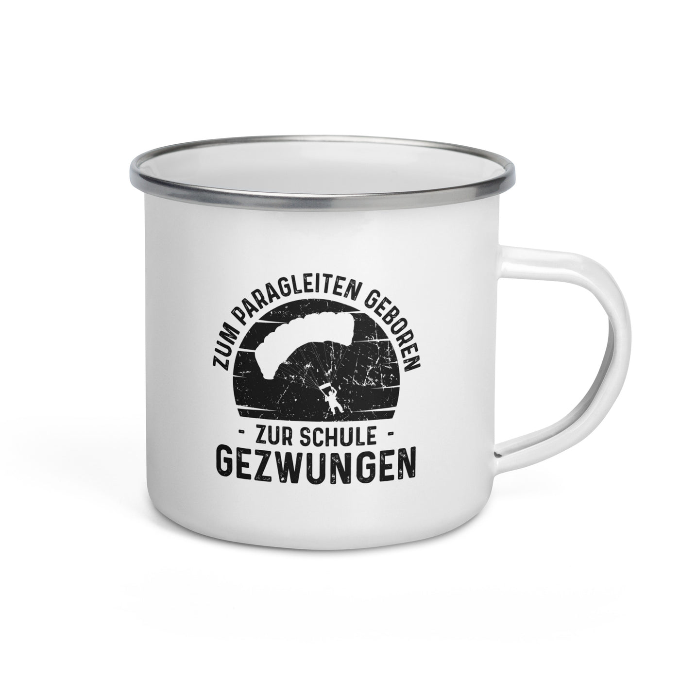 Zum Paragleiten Geboren Zur Schule Gezwungen - Emaille Tasse berge Default Title