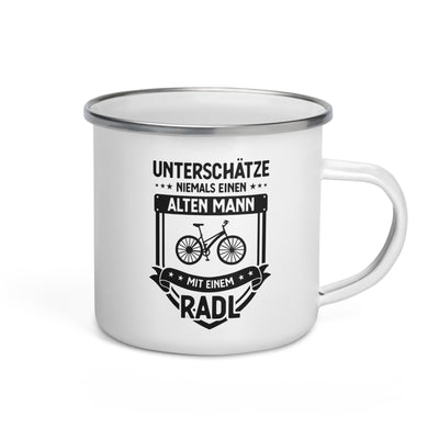 Unterschatze Niemals Einen Alten Mann Mit Einem Radl - Emaille Tasse fahrrad Default Title