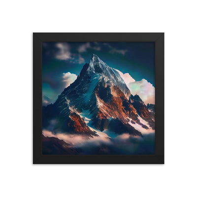 Berge und Nebel - Premium Poster mit Rahmen berge xxx Black 25.4 x 25.4 cm