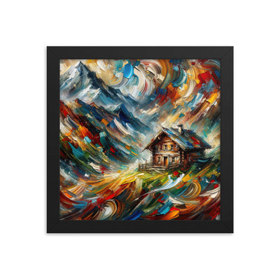 Expressionistisches Farbchaos der Alpen und Schönheit der Berge - Abstrakt - Premium Poster mit Rahmen berge xxx yyy zzz 25.4 x 25.4 cm