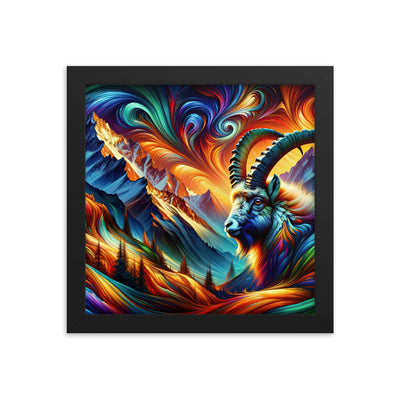 Digitale Kunst der Alpen, Landschaft mit wirbelnden, abstrakten Formen - Premium Poster mit Rahmen berge xxx yyy zzz 25.4 x 25.4 cm