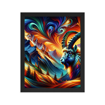 Digitale Kunst der Alpen, Landschaft mit wirbelnden, abstrakten Formen - Premium Poster mit Rahmen berge xxx yyy zzz 27.9 x 35.6 cm