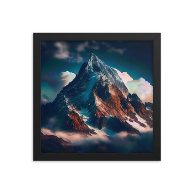 Berge und Nebel - Premium Poster mit Rahmen berge xxx Black 30.5 x 30.5 cm