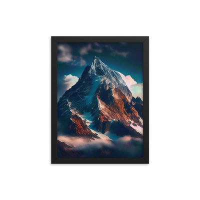 Berge und Nebel - Premium Poster mit Rahmen berge xxx Black 30.5 x 40.6 cm