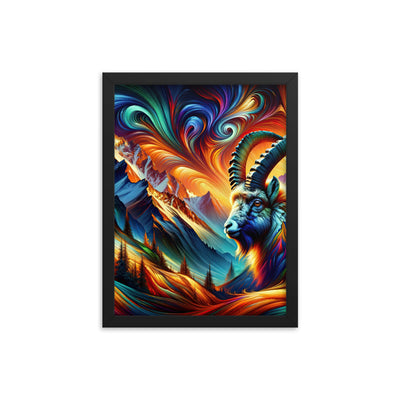 Digitale Kunst der Alpen, Landschaft mit wirbelnden, abstrakten Formen - Premium Poster mit Rahmen berge xxx yyy zzz 30.5 x 40.6 cm