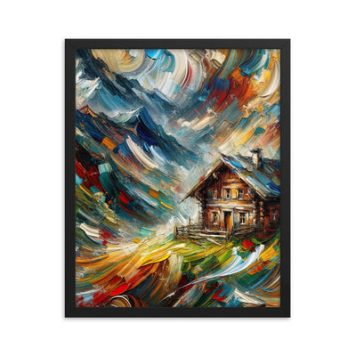 Expressionistisches Farbchaos der Alpen und Schönheit der Berge - Abstrakt - Premium Poster mit Rahmen berge xxx yyy zzz 40.6 x 50.8 cm