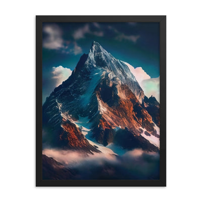 Berge und Nebel - Premium Poster mit Rahmen berge xxx Black 45.7 x 61 cm