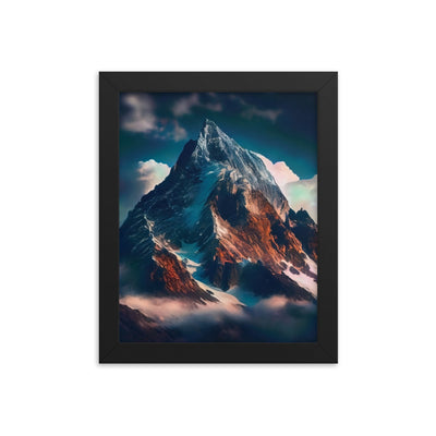 Berge und Nebel - Premium Poster mit Rahmen berge xxx Black 20.3 x 25.4 cm