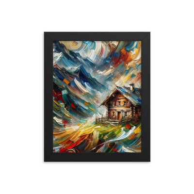 Expressionistisches Farbchaos der Alpen und Schönheit der Berge - Abstrakt - Premium Poster mit Rahmen berge xxx yyy zzz 20.3 x 25.4 cm