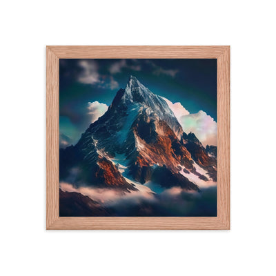 Berge und Nebel - Premium Poster mit Rahmen berge xxx Red Oak 25.4 x 25.4 cm