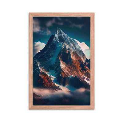 Berge und Nebel - Premium Poster mit Rahmen berge xxx Red Oak 30.5 x 45.7 cm