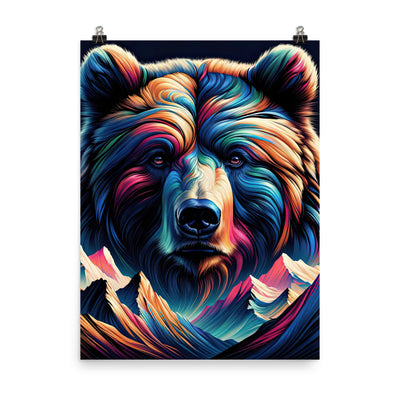 Majestätischer Bär vor Schweizer Alpen in abstrakter Kunst - Poster camping xxx yyy zzz 45.7 x 61 cm