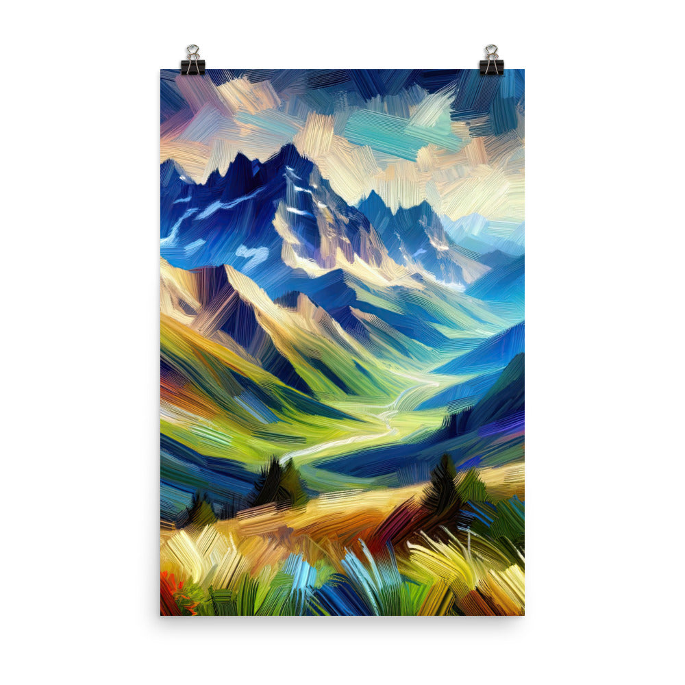 Impressionistische Alpen, lebendige Farbtupfer und Lichteffekte - Poster berge xxx yyy zzz 61 x 91.4 cm