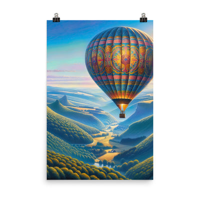 Ölgemälde einer ruhigen Szene mit verziertem Heißluftballon - Poster berge xxx yyy zzz 61 x 91.4 cm