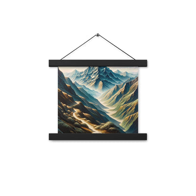 Berglandschaft: Acrylgemälde mit hervorgehobenem Pfad - Premium Poster mit Aufhängung berge xxx yyy zzz 25.4 x 25.4 cm