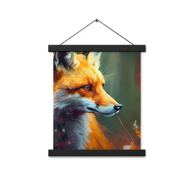 Fuchs - Ölmalerei - Schönes Kunstwerk - Premium Poster mit Aufhängung camping xxx Black 27.9 x 35.6 cm