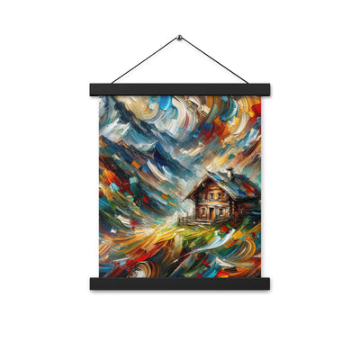 Expressionistisches Farbchaos der Alpen und Schönheit der Berge - Abstrakt - Premium Poster mit Aufhängung berge xxx yyy zzz 27.9 x 35.6 cm