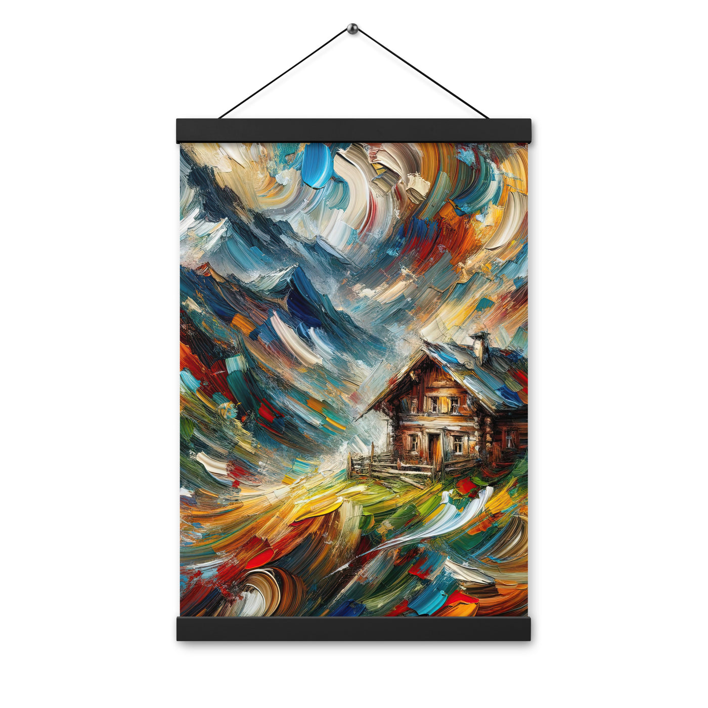 Expressionistisches Farbchaos der Alpen und Schönheit der Berge - Abstrakt - Premium Poster mit Aufhängung berge xxx yyy zzz 30.5 x 45.7 cm