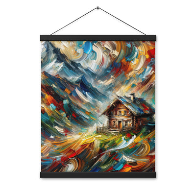 Expressionistisches Farbchaos der Alpen und Schönheit der Berge - Abstrakt - Premium Poster mit Aufhängung berge xxx yyy zzz 40.6 x 50.8 cm