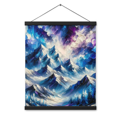 Alpenabstraktion mit dramatischem Himmel in Öl - Premium Poster mit Aufhängung berge xxx yyy zzz 40.6 x 50.8 cm