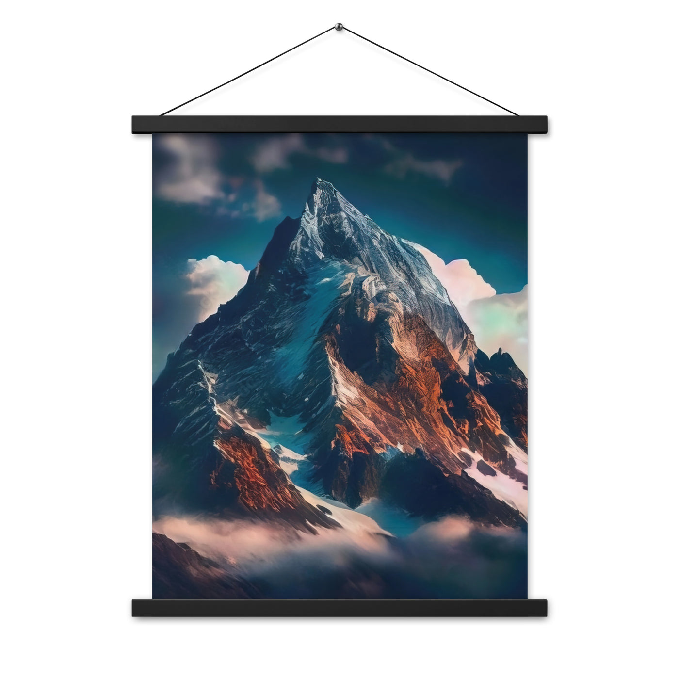 Berge und Nebel - Premium Poster mit Aufhängung berge xxx Black 45.7 x 61 cm