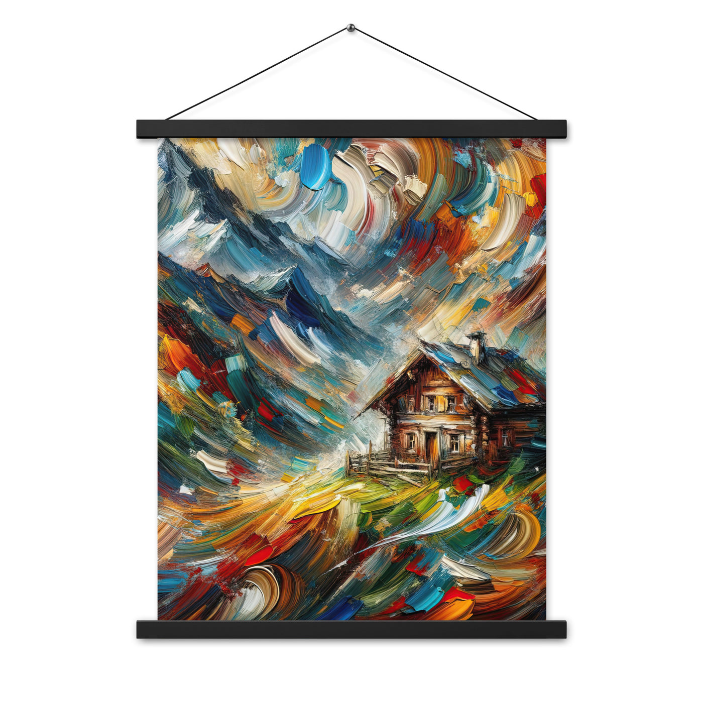 Expressionistisches Farbchaos der Alpen und Schönheit der Berge - Abstrakt - Premium Poster mit Aufhängung berge xxx yyy zzz 45.7 x 61 cm