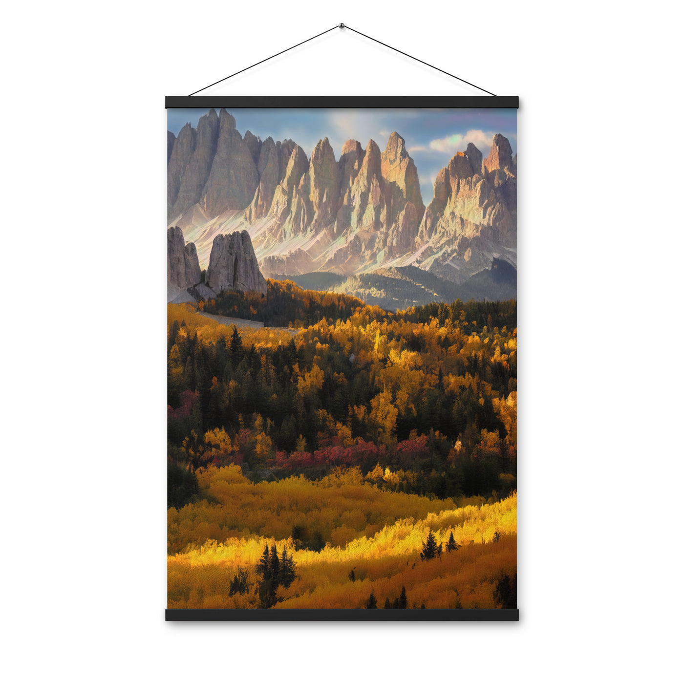 Dolomiten Berge - Malerei - Premium Poster mit Aufhängung berge xxx 61 x 91.4 cm