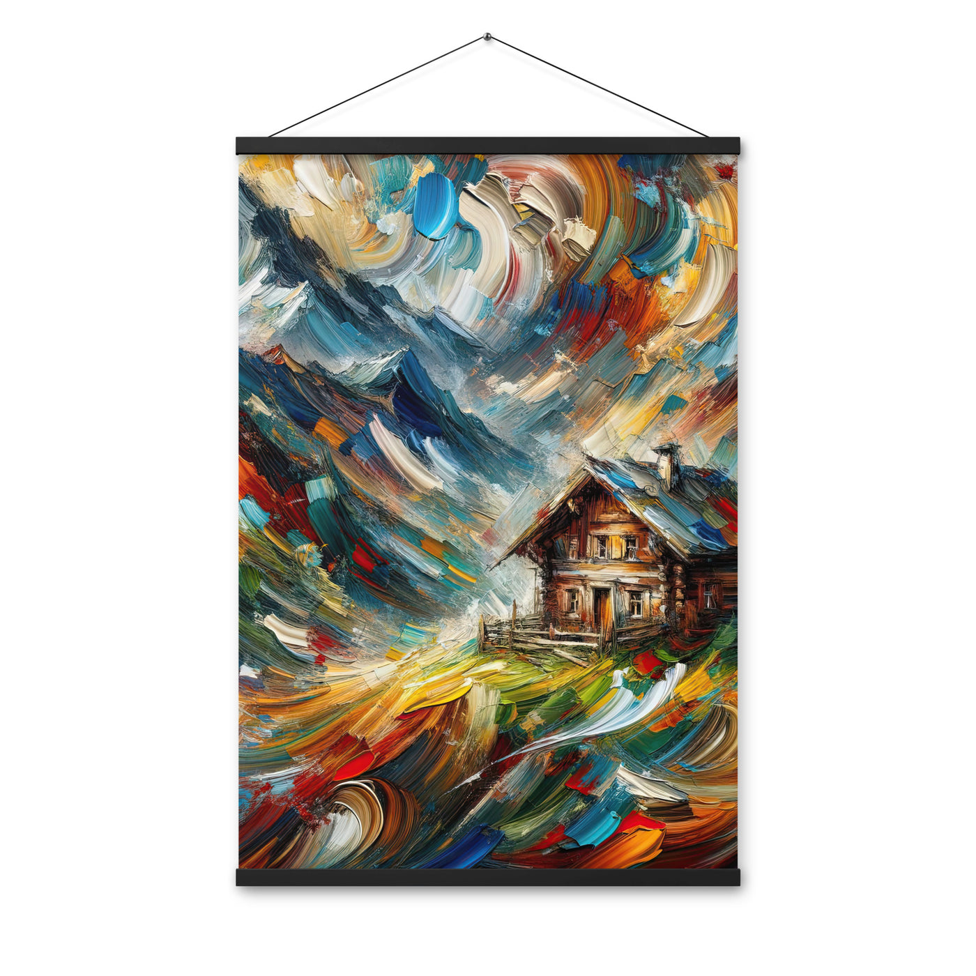 Expressionistisches Farbchaos der Alpen und Schönheit der Berge - Abstrakt - Premium Poster mit Aufhängung berge xxx yyy zzz 61 x 91.4 cm