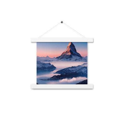 Matternhorn - Nebel - Berglandschaft - Malerei - Premium Poster mit Aufhängung berge xxx 25.4 x 25.4 cm