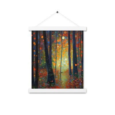 Wald voller Bäume - Herbstliche Stimmung - Malerei - Premium Poster mit Aufhängung camping xxx 27.9 x 35.6 cm