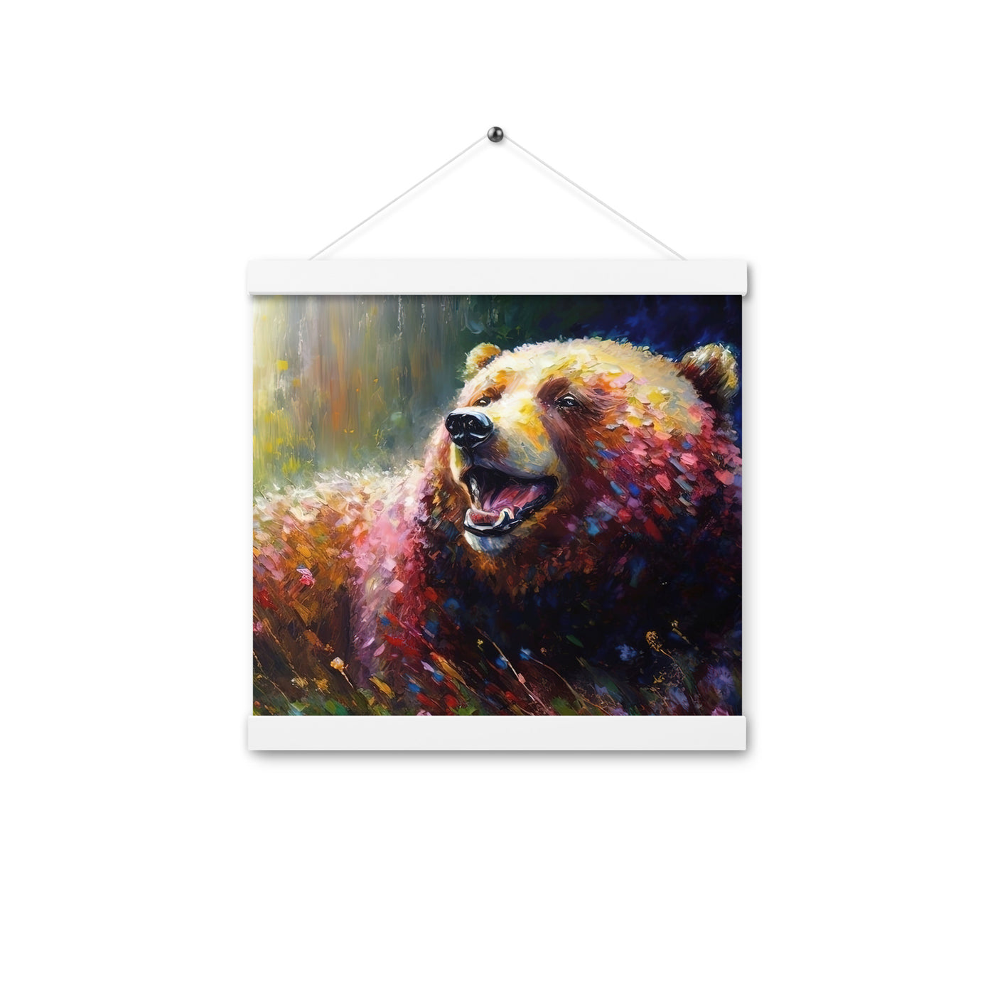 Süßer Bär - Ölmalerei - Premium Poster mit Aufhängung camping xxx 30.5 x 30.5 cm